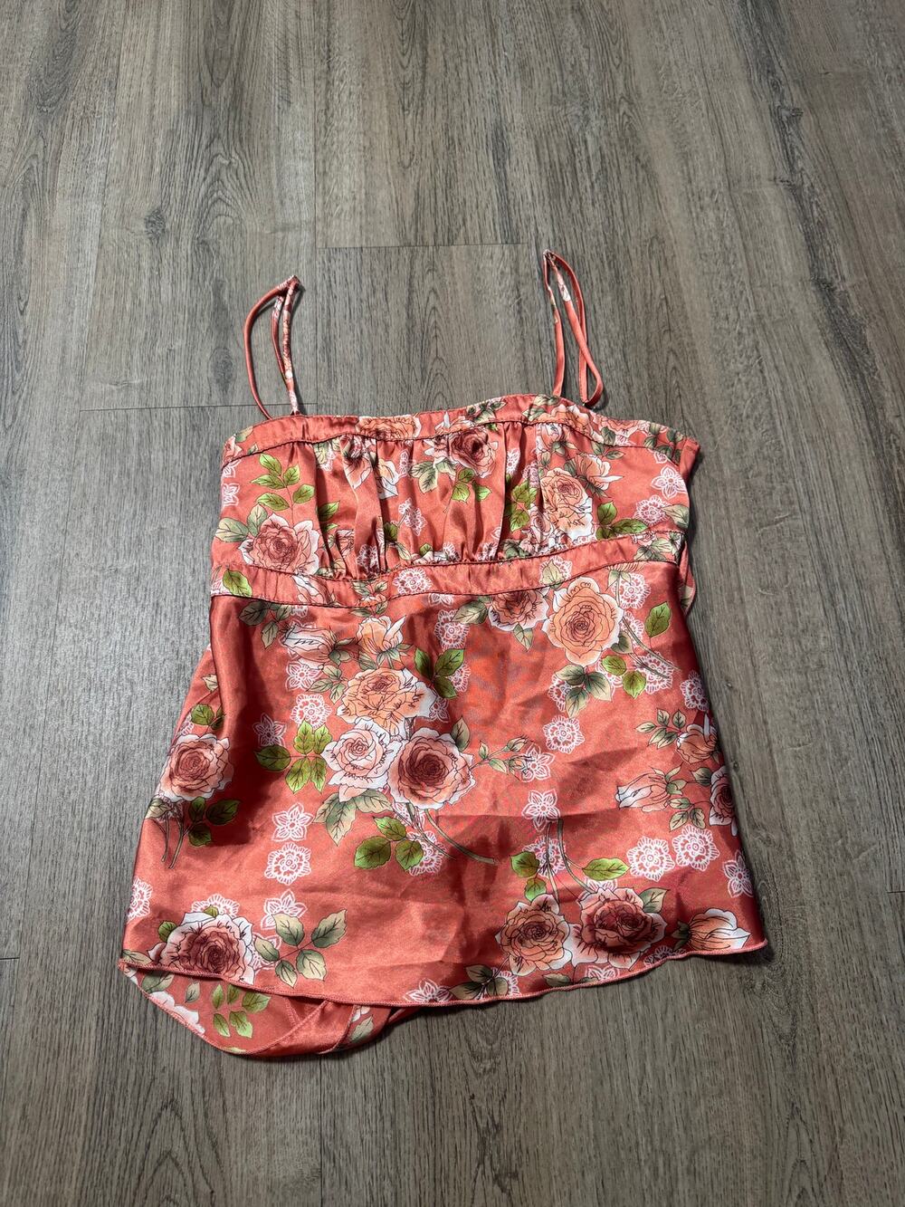Y2K Self Esteem Women's Floral Satin Camisole Tank